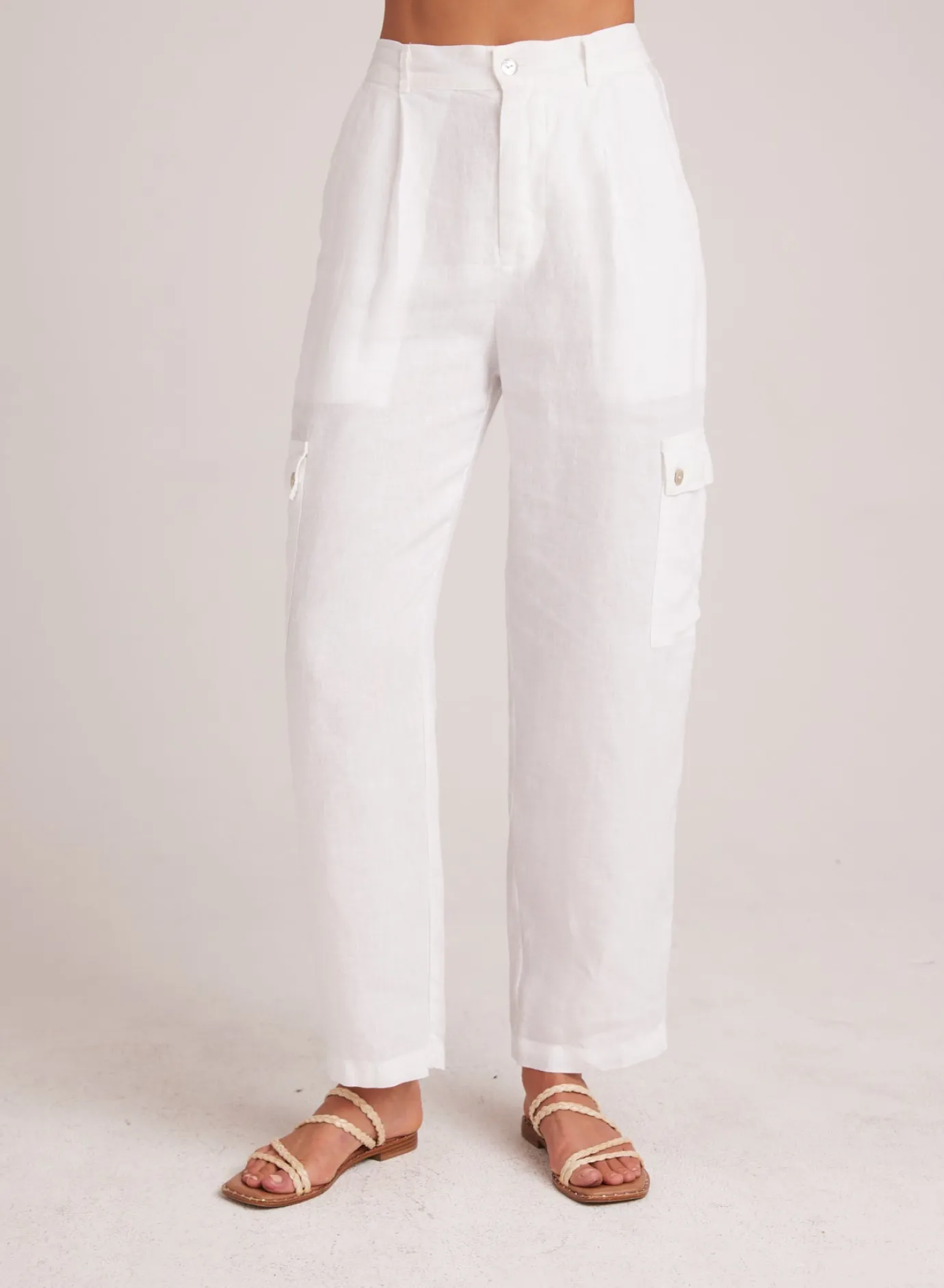 Bella Dahl Pleated Linen Cargo Trousers - - Pants