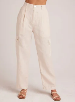 Bella Dahl Pleated Linen Cargo Trousers - Samba Tan- Pants