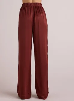 Bella Dahl Pleated Wide Leg Trouser - Brandy Wine- Pants