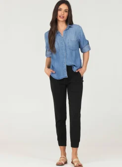 Bella Dahl Pocket Jogger - Vintage Black- Joggers