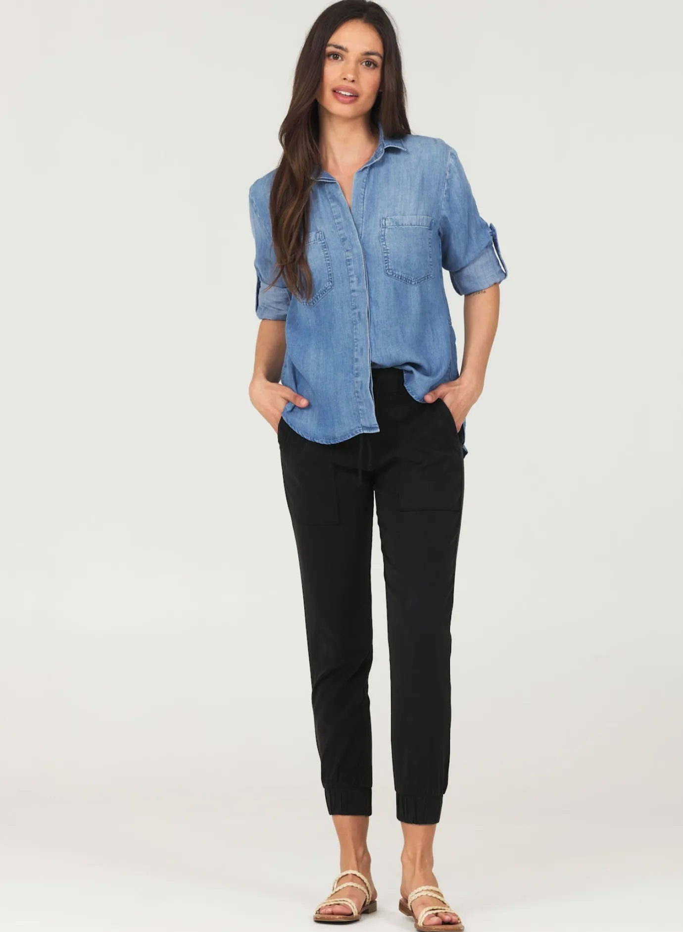 Bella Dahl Pocket Jogger - Vintage Black- Essentials Bottoms