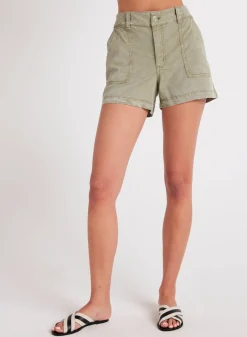 Bella Dahl Poppy Voyage Pocket Short - Riviera Olive- Shorts