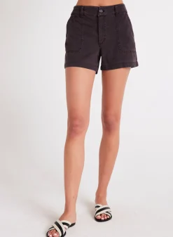 Bella Dahl Poppy Voyage Pocket Short - Black Smoke- Shorts