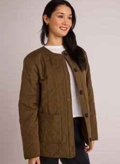Bella Dahl Quilted Jacket - Autumn Olive- Outerwear