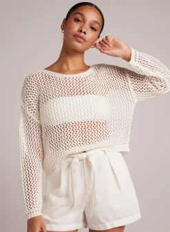 Bella Dahl Relaxed Dropped Shoulder Sweater - Off White- Long Sleeve