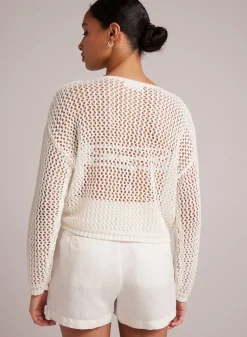 Bella Dahl Relaxed Dropped Shoulder Sweater - Off White- Long Sleeve
