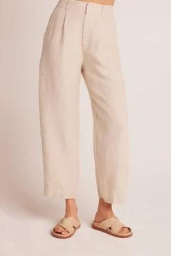 Bella Dahl Relaxed Pleat Front Trouser - Linen Sand- Pants