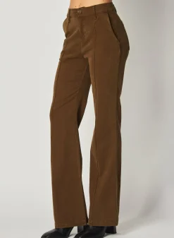 Bella Dahl Ryder Pintuck Wide Leg - Olive Spice- Pants