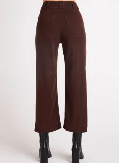 Bella Dahl Saige Wide Leg Crop - Chocolate Plum- Pants