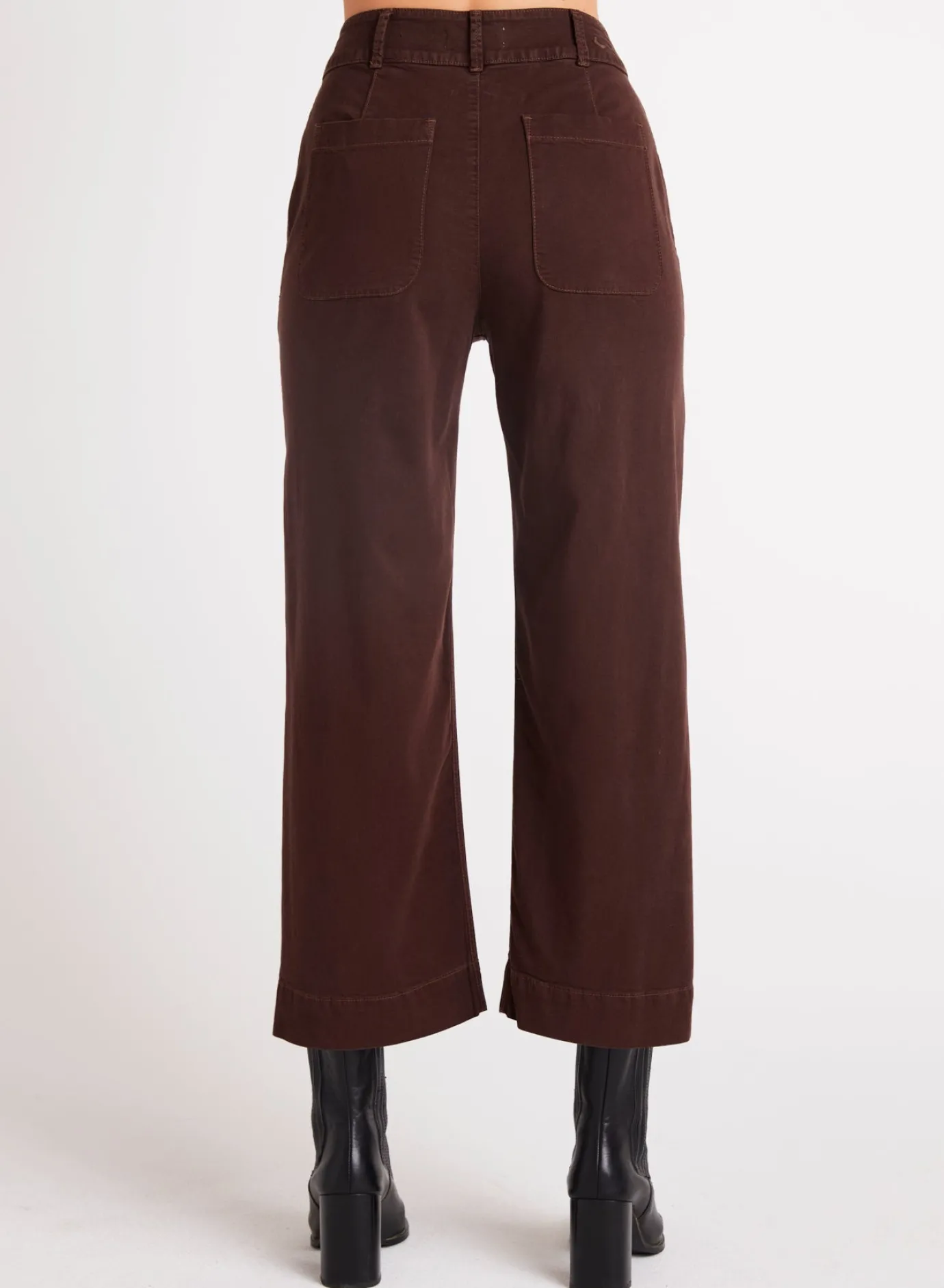 Bella Dahl Saige Wide Leg Crop - Chocolate Plum- Pants