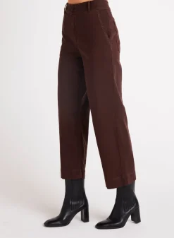 Bella Dahl Saige Wide Leg Crop - Chocolate Plum- Pants