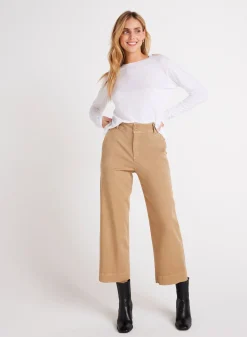 Bella Dahl Saige Wide Leg Crop - Olive Spice- Pants