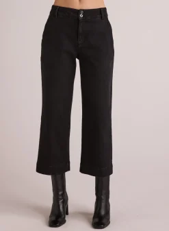 Bella Dahl Saige Wide Leg Crop - Smoke Wash- Pants
