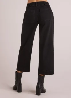 Bella Dahl Saige Wide Leg Crop - Smoke Wash- Pants
