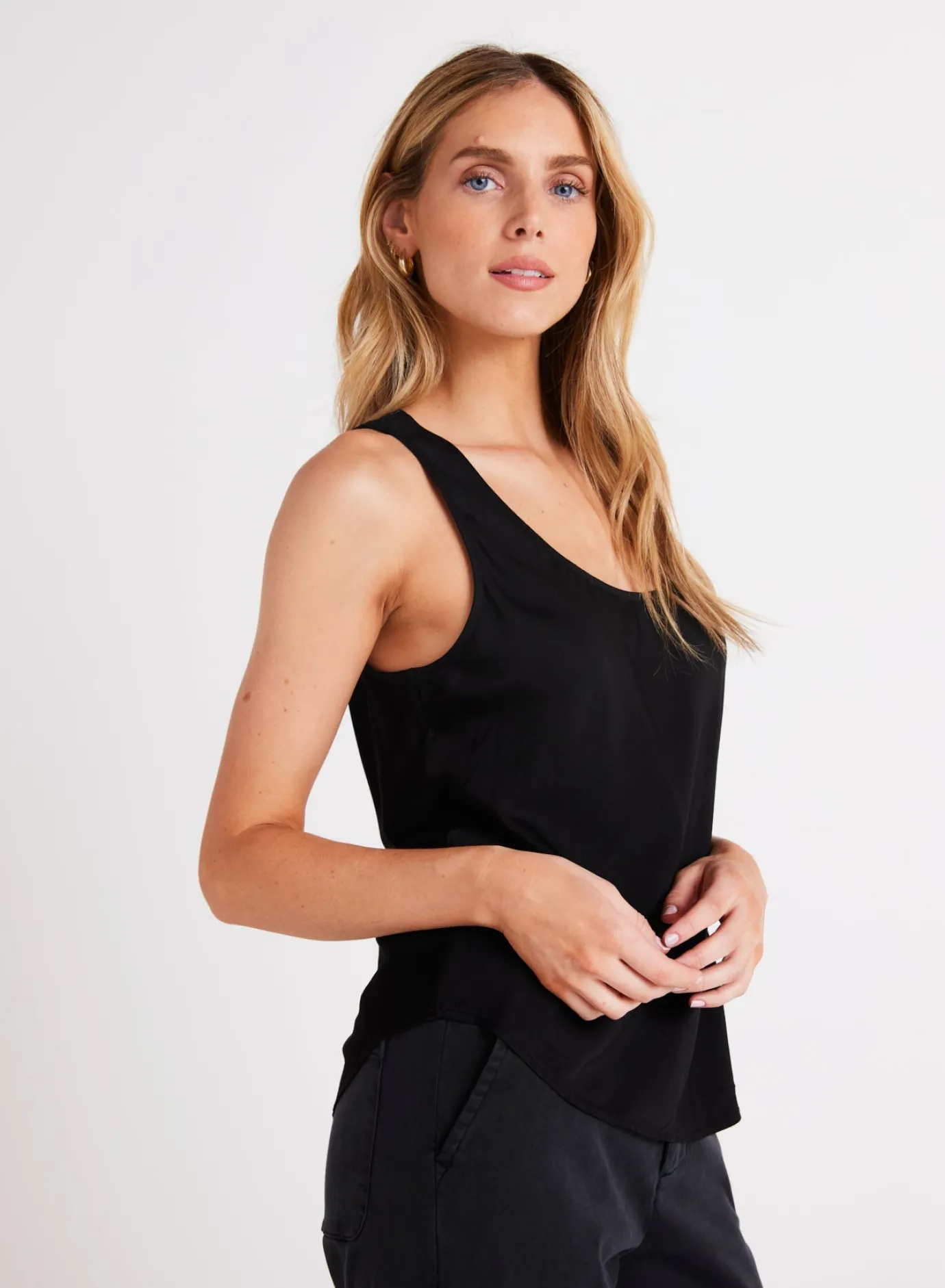 Bella Dahl Satin Scoop Neck Tank - - Seasonal Essentials