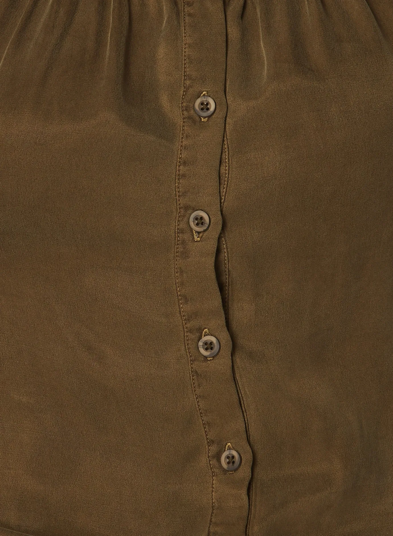 Bella Dahl Shirred Button Front Blouse - Autumn Olive- Button Down