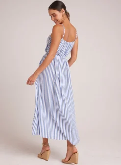 Bella Dahl Shirred Cami Maxi Dress - Bahia Breeze Stripe- Long Dresses