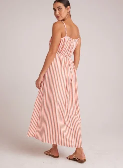 Bella Dahl Shirred Cami Maxi Dress - Sunset Blaze Stripe- Long Dresses