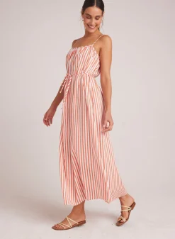 Bella Dahl Shirred Cami Maxi Dress - Sunset Blaze Stripe- Long Dresses