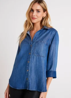 Bella Dahl Shirt Tail Button Down - Moonlit Haze Wash- Button Down