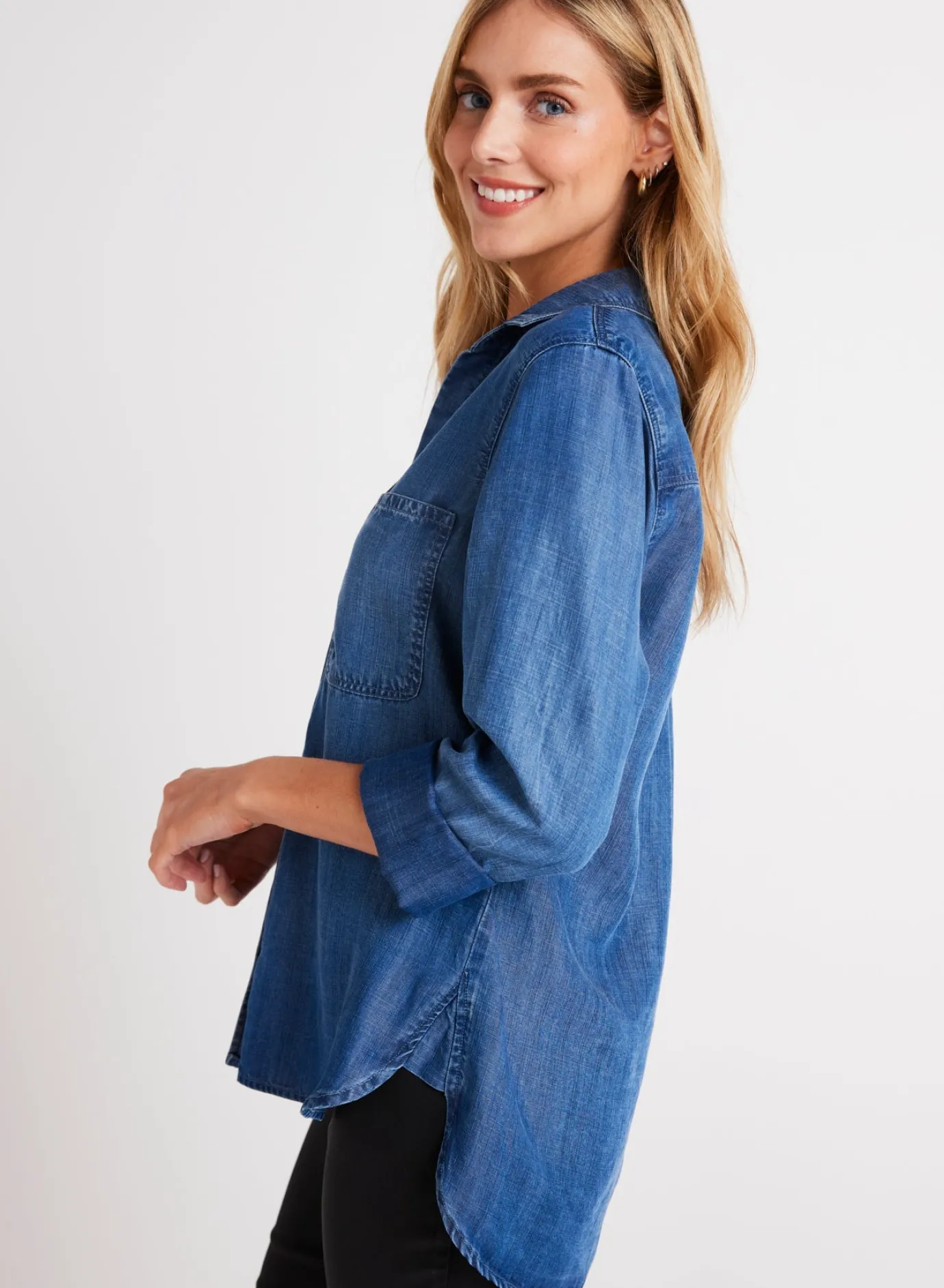 Bella Dahl Shirt Tail Button Down - Moonlit Haze Wash- Button Down