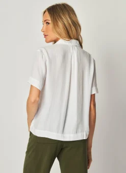 Bella Dahl Short Sleeve Flowy Button Down - - Short Sleeve