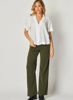 Bella Dahl Short Sleeve Flowy Button Down - - Short Sleeve