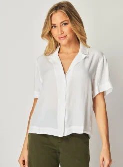 Bella Dahl Short Sleeve Flowy Button Down - - Button Down