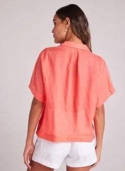 Bella Dahl Short Sleeve Flowy Button Down - Hibiscus Bloom- Button Down