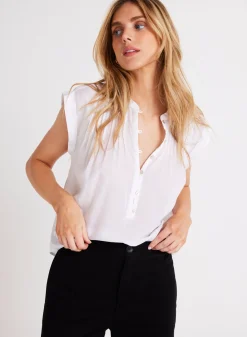 Bella Dahl Short Sleeve Pintuck Pullover - - Short Sleeve
