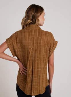 Bella Dahl Short Sleeve Pocket Button Down - Topaz Gold- Button Down