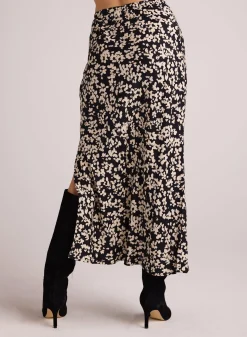 Bella Dahl Side Slit Bias Maxi Skirt - Ditsy Floral Print- Skirts