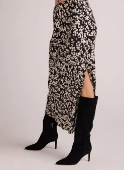 Bella Dahl Side Slit Bias Maxi Skirt - Ditsy Floral Print- Skirts