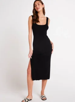 Bella Dahl Sleeveless Midi Linen Jersey Dress - - Long Dresses