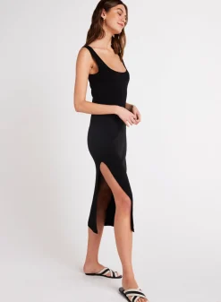 Bella Dahl Sleeveless Midi Linen Jersey Dress - - Long Dresses