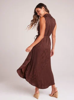 Bella Dahl Sleeveless Shirred Maxi Dress - Café Noir- Long Dresses
