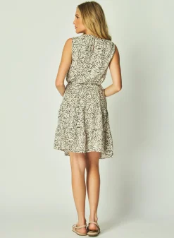 Bella Dahl Sleeveless Tiered Mini Dress - Papillon Print- Short Dresses