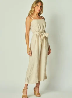 Bella Dahl Smocked Back Jumpsuit - Samba Tan- Rompers & Jumpsuits