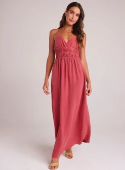 Bella Dahl Smocked Cami Maxi Dress - Riviera Red- Long Dresses