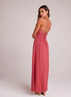 Bella Dahl Smocked Cami Maxi Dress - Riviera Red- Long Dresses