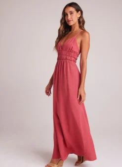 Bella Dahl Smocked Cami Maxi Dress - Riviera Red- Long Dresses