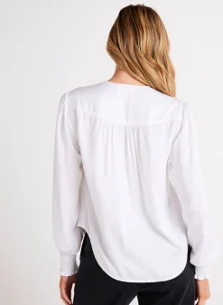 Bella Dahl Smocked Cuff Button Down - - Button Down