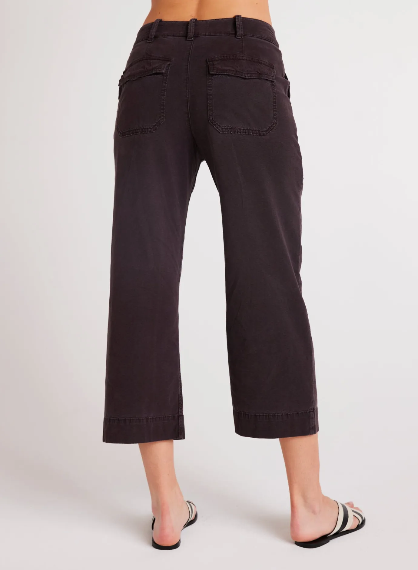 Bella Dahl Sofia Wide Leg Crop - Black Smoke- Pants