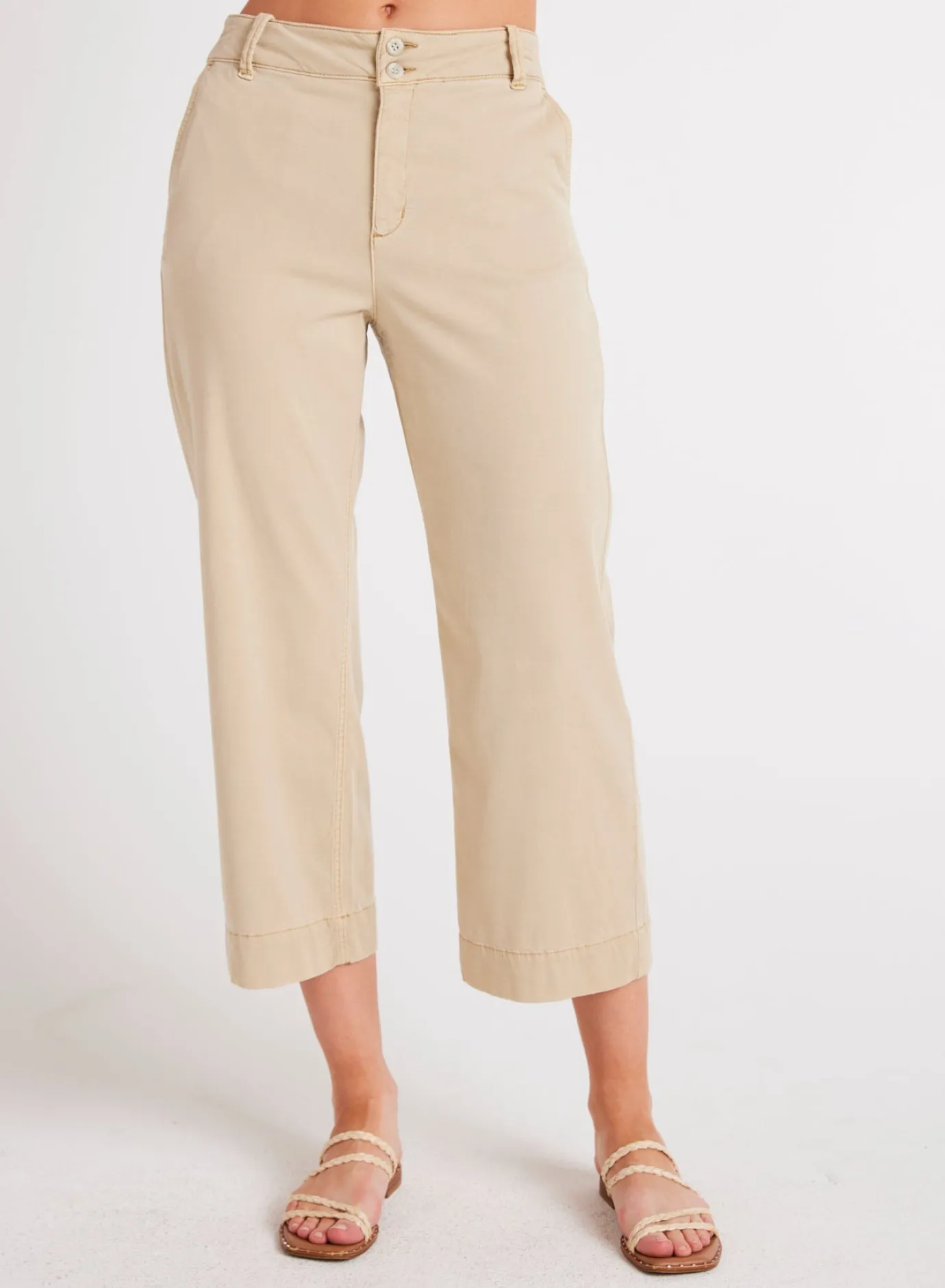 Bella Dahl Sofia Wide Leg Crop - Seaside Khaki- Pants