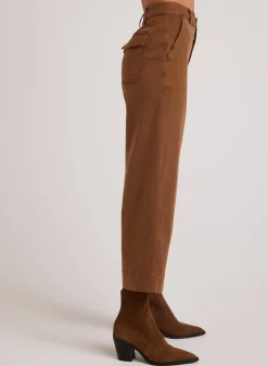 Bella Dahl Sofia Wide Leg Crop - Spiced Brown- Pants