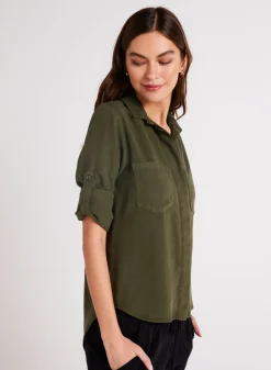 Bella Dahl Split Back Button Down - Italian Herb- Seasonal Essentials