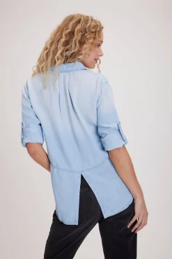 Bella Dahl Split Back Button Down - Sunbleach Wash- Long Sleeve