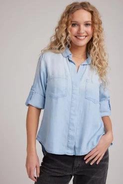 Bella Dahl Split Back Button Down - Sunbleach Wash- Long Sleeve