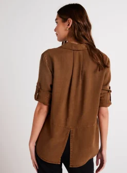 Bella Dahl Split Back Button Down - Twilight Gold- Seasonal Essentials