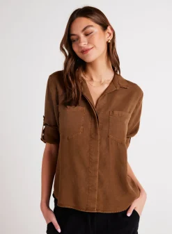 Bella Dahl Split Back Button Down - Twilight Gold- Button Down
